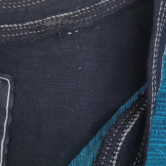 Distortion Blue and Black Henley Shirt Size XL - Picture 3 of 4